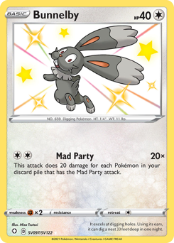 Bunnelby, Shining Fates Shiny Vault #SV097, Pokémon TCG card