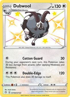 Dubwool, Shining Fates Shiny Vault #SV104, Pokémon TCG card