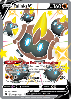 Falinks V, Shining Fates Shiny Vault #SV115, Pokémon TCG card