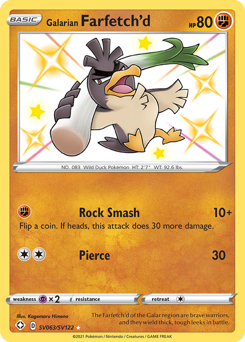 Galarian Farfetch'd, Shining Fates Shiny Vault #SV063, Pokémon TCG card