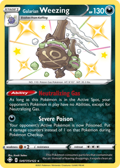 Galarian Weezing, Shining Fates Shiny Vault #SV077, Pokémon TCG card