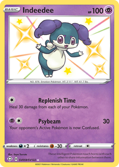 Indeedee, Shining Fates Shiny Vault #SV059, Pokémon TCG card