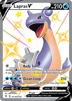 Lapras V, Shining Fates Shiny Vault #SV110, Pokémon TCG card