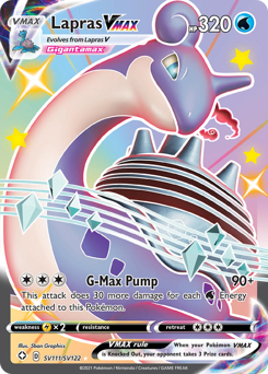 Lapras VMAX, Shining Fates Shiny Vault #SV111, Pokémon TCG card