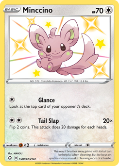 Minccino, Shining Fates Shiny Vault #SV093, Pokémon TCG card
