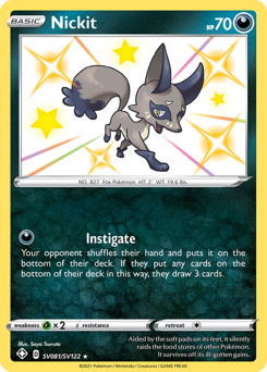 Nickit, Shining Fates Shiny Vault #SV081, Pokémon TCG card