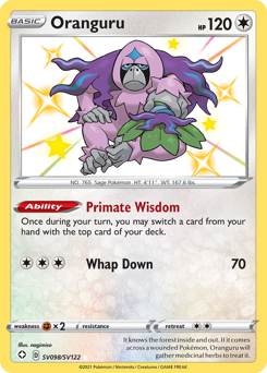 Oranguru, Shining Fates Shiny Vault #SV098, Pokémon TCG card