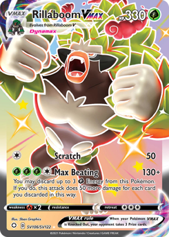 Rillaboom VMAX, Shining Fates Shiny Vault #SV106, Pokémon TCG card
