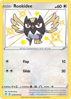 Rookidee, Shining Fates Shiny Vault #SV101, Pokémon TCG card