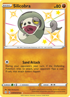 Silicobra, Shining Fates Shiny Vault #SV070, Pokémon TCG card