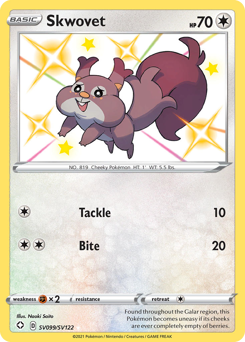 Skwovet, Shining Fates Shiny Vault #SV099, Pokémon TCG card