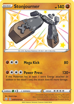 Stonjourner, Shining Fates Shiny Vault #SV075, Pokémon TCG card