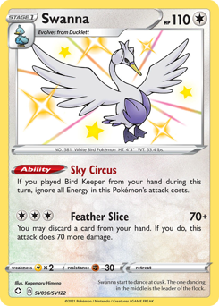 Swanna, Shining Fates Shiny Vault #SV096, Pokémon TCG card