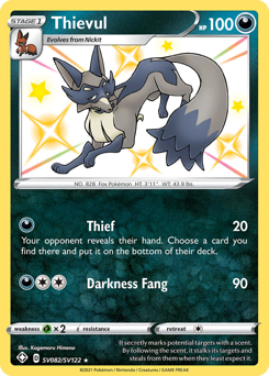 Thievul, Shining Fates Shiny Vault #SV082, Pokémon TCG card