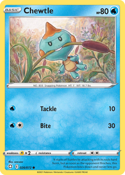 Chewtle, Shining Fates #26, Pokémon TCG card
