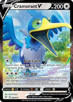 Cramorant V, Shining Fates #54, Pokémon TCG card
