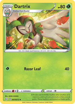 Dartrix, Shining Fates #7, Pokémon TCG card