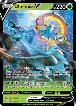 Dhelmise V, Shining Fates #9, Pokémon TCG card
