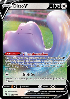 Ditto V, Shining Fates #50, Pokémon TCG card