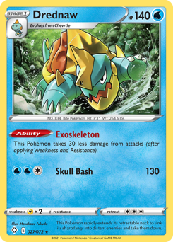Drednaw, Shining Fates #27, Pokémon TCG card