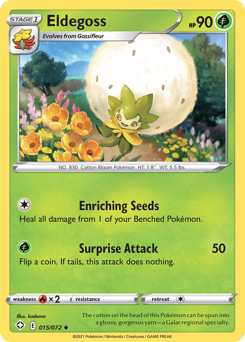 Eldegoss, Shining Fates #15, Pokémon TCG card