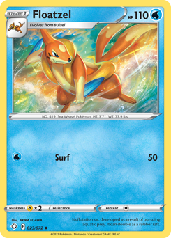 Floatzel, Shining Fates #23, Pokémon TCG card