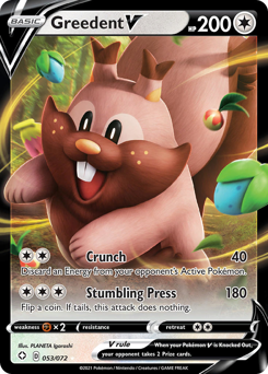 Greedent V, Shining Fates #53, Pokémon TCG card