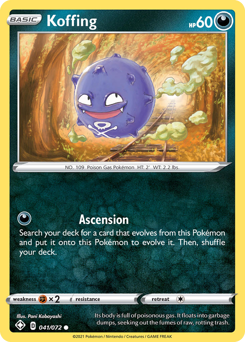 Koffing, Shining Fates #41, Pokémon TCG card