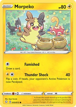Morpeko, Shining Fates #35, Pokémon TCG card