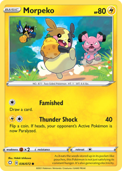Morpeko, Shining Fates #36, Pokémon TCG card