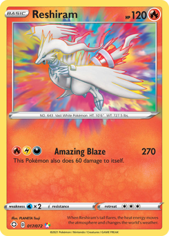 Reshiram, Shining Fates #17, Pokémon TCG card