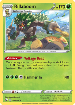 Rillaboom, Shining Fates #13, Pokémon TCG card