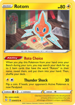 Rotom, Shining Fates #34, Pokémon TCG card