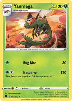 Yanmega, Shining Fates #2, Pokémon TCG card