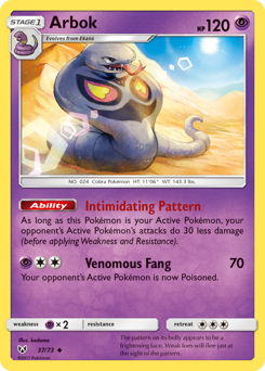 Arbok, Shining Legends #37, Pokémon TCG card