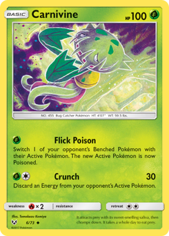 Carnivine, Shining Legends #6, Pokémon TCG card