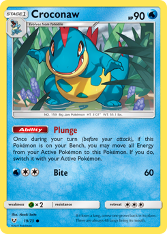Croconaw, Shining Legends #19, Pokémon TCG card