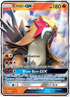 Entei-GX, Shining Legends #10a, Pokémon TCG card