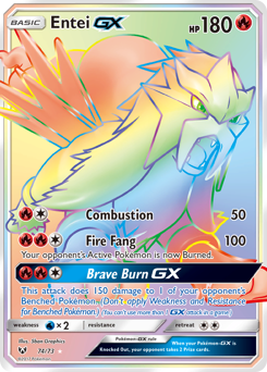 Entei-GX, Shining Legends #74, Pokémon TCG card
