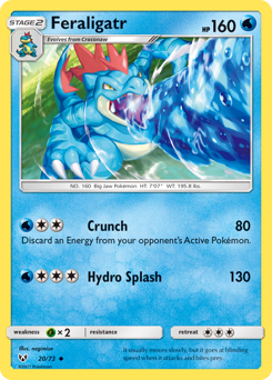 Feraligatr, Shining Legends #20, Pokémon TCG card