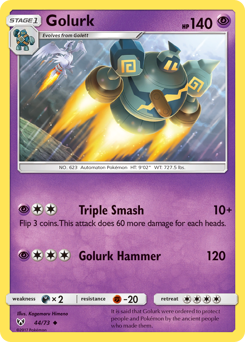 Golurk, Shining Legends #44, Pokémon TCG card