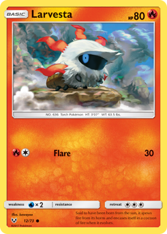 Larvesta, Shining Legends #12, Pokémon TCG card