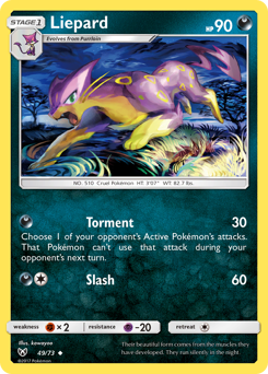 Liepard, Shining Legends #49, Pokémon TCG card