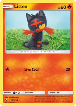Litten, Shining Legends #15, Pokémon TCG card
