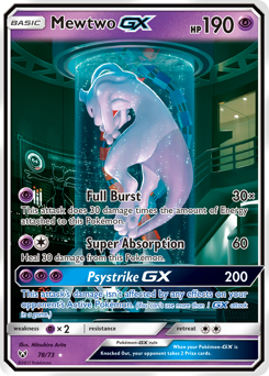 Mewtwo-GX, Shining Legends #78, Pokémon TCG card
