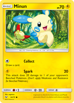 Minun, Shining Legends #34, Pokémon TCG card