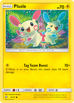 Plusle, Shining Legends #33, Pokémon TCG card
