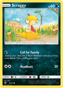 Scraggy, Shining Legends #50, Pokémon TCG card