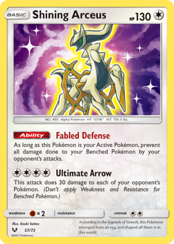 Shining Arceus, Shining Legends #57, Pokémon TCG card