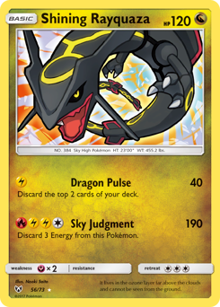 Shining Rayquaza, Shining Legends #56, Pokémon TCG card